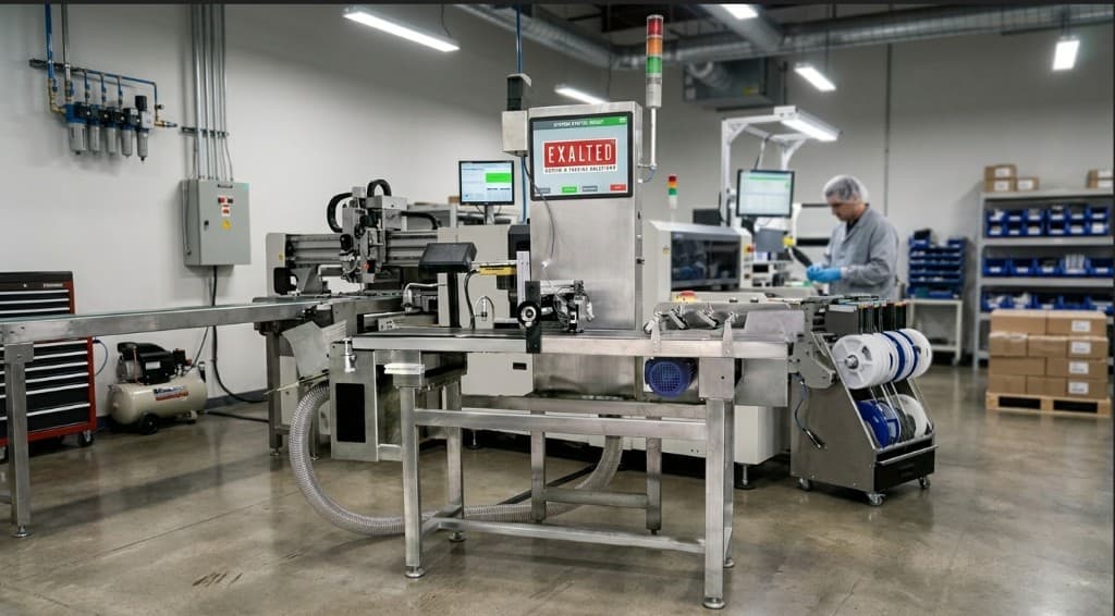 Exalted coding and packing production line in a modern factory